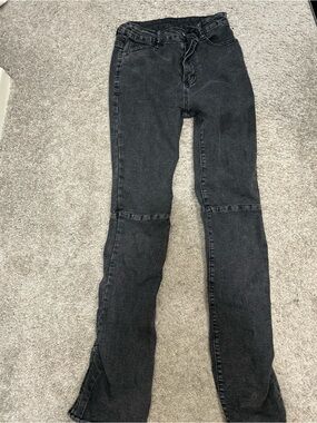 Women’s Black Washed Straight-Leg Jeans
